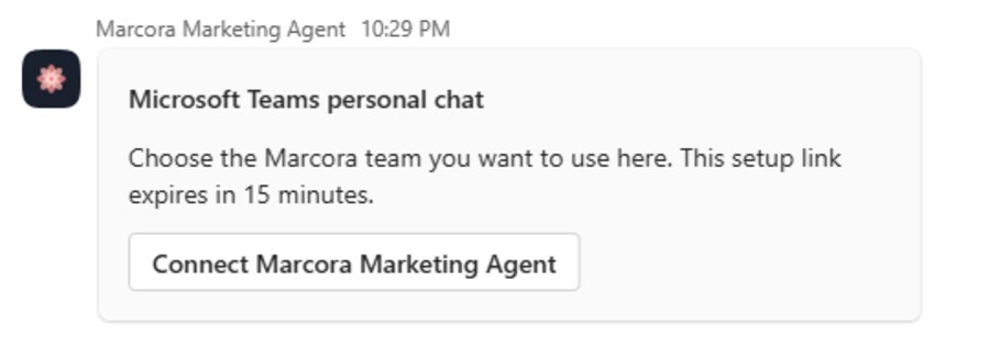 Microsoft Teams: the private Connect card Marcora sends